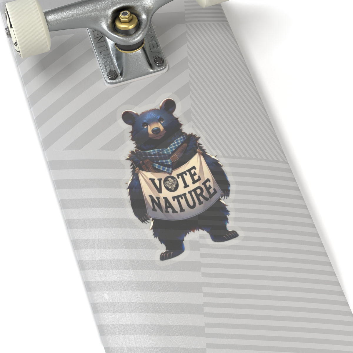 Inspirational Caring Black Bear vinyl Sticker: Vote Nature! for laptop, kindle, phone, ipad, instrument case, notebook, mood board, or wall