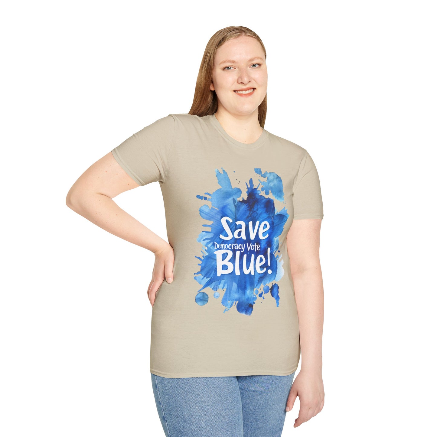 Save Democracy Vote Blue! Statement Soft-Style t-shirt |unisex| Political Shirt Show you Care! Activism, Inspire Others and Speak Your Mind