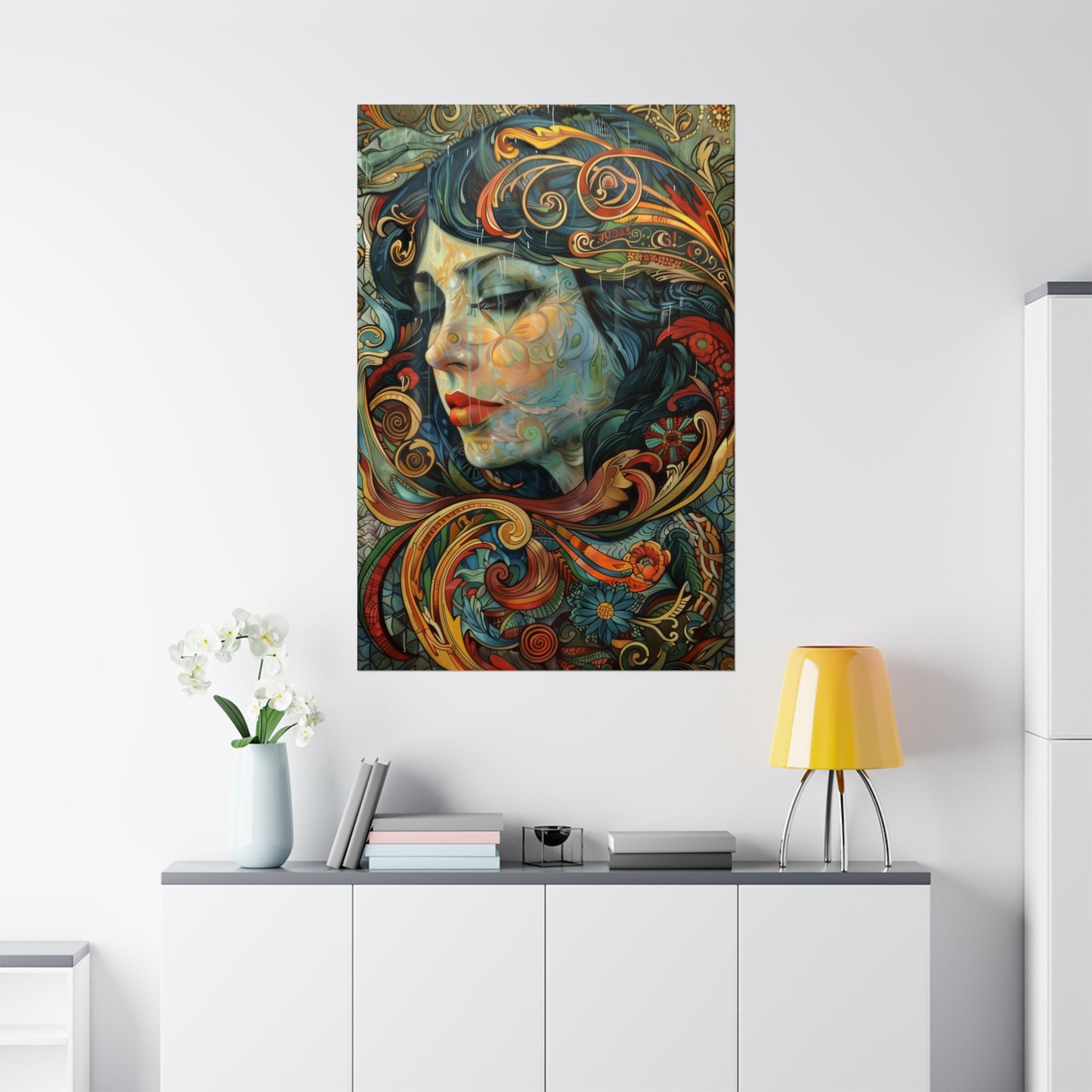 Stunning Art Nouveau Woman Wall Art Poster for Home Office or Dorm Decor