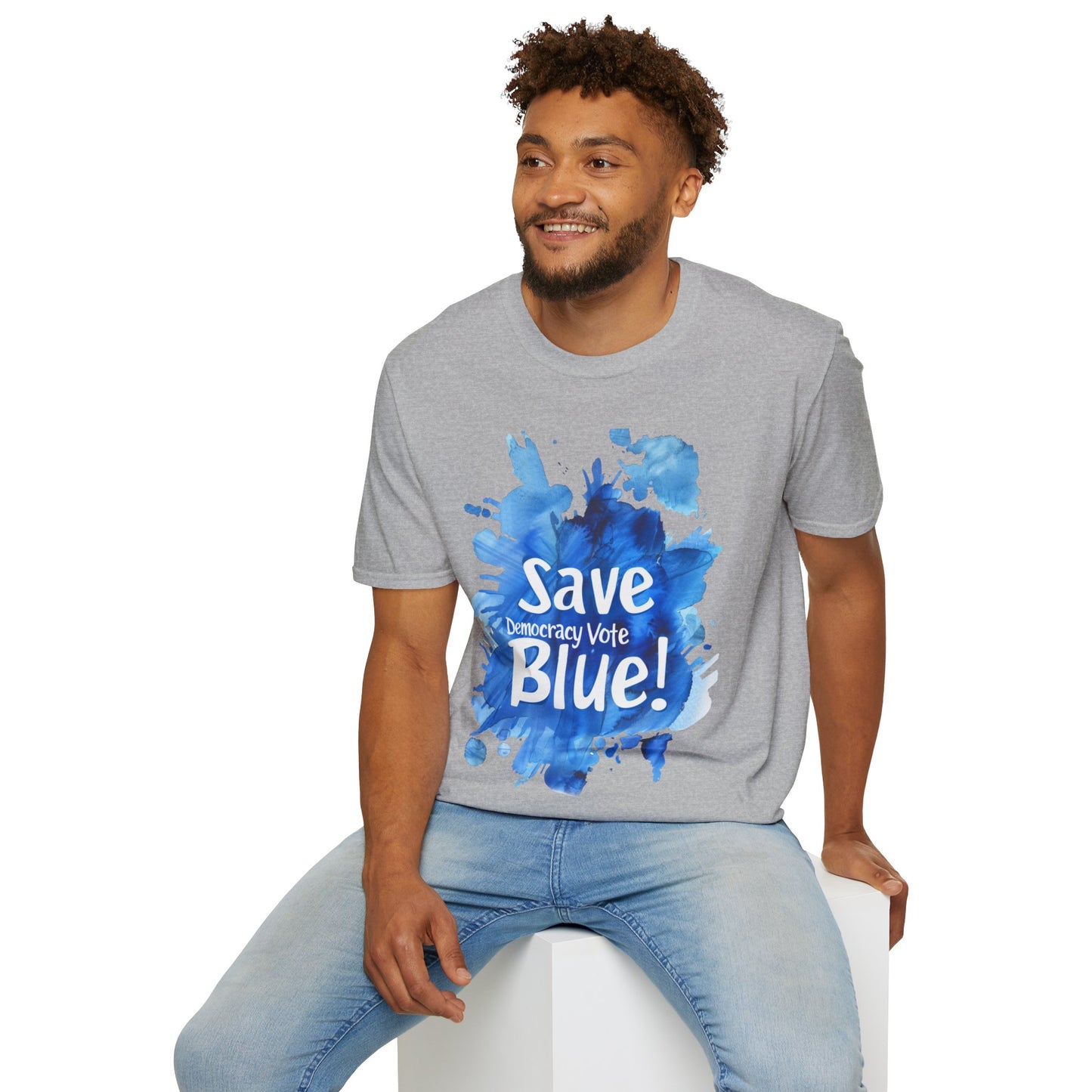 Save Democracy Vote Blue! Statement Soft-Style t-shirt |unisex| Political Shirt Show you Care! Activism, Inspire Others and Speak Your Mind