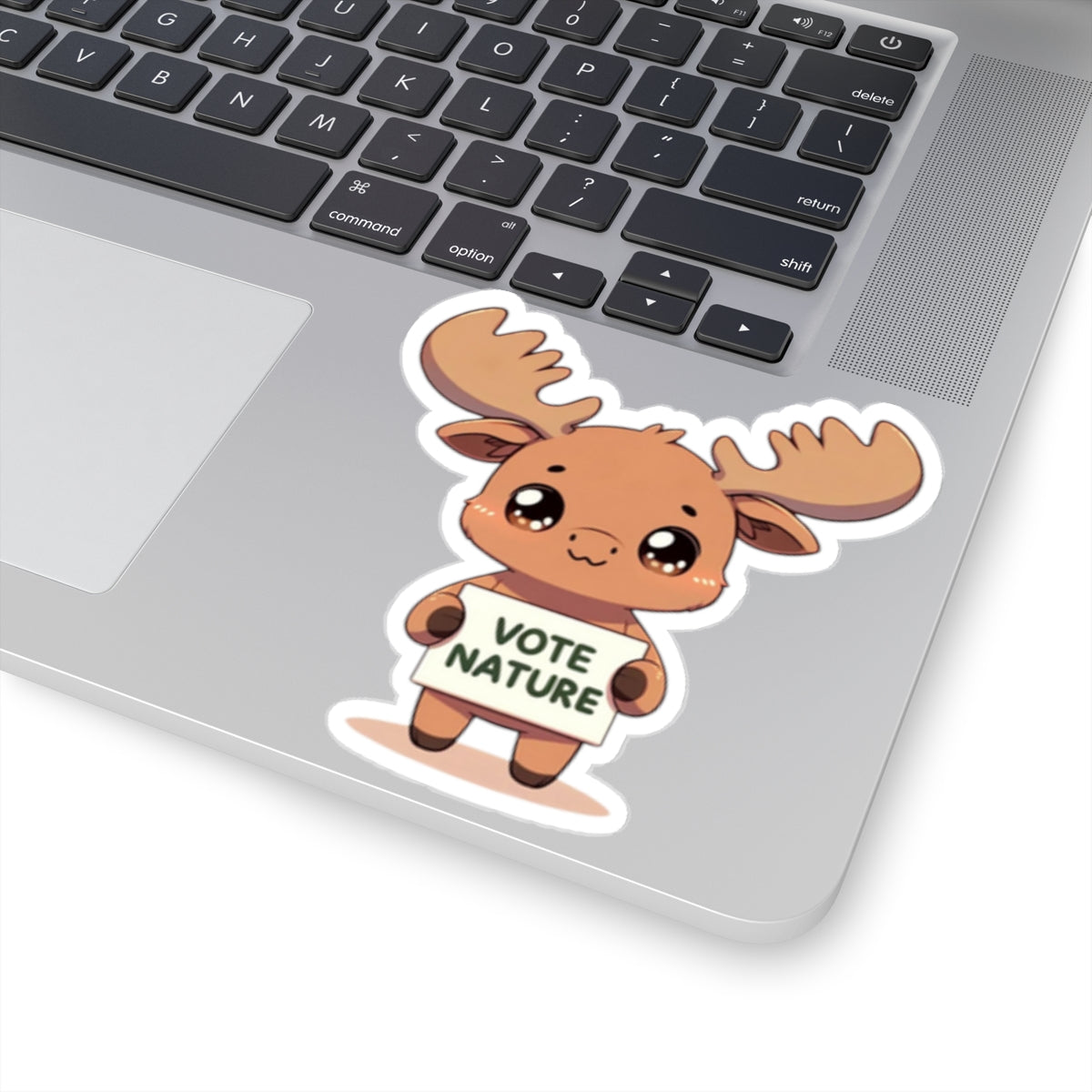 Inspirational Cute Moose Statement vinyl Sticker: Vote Nature! for laptop, kindle, phone, ipad, instrument case, notebook, or mood board