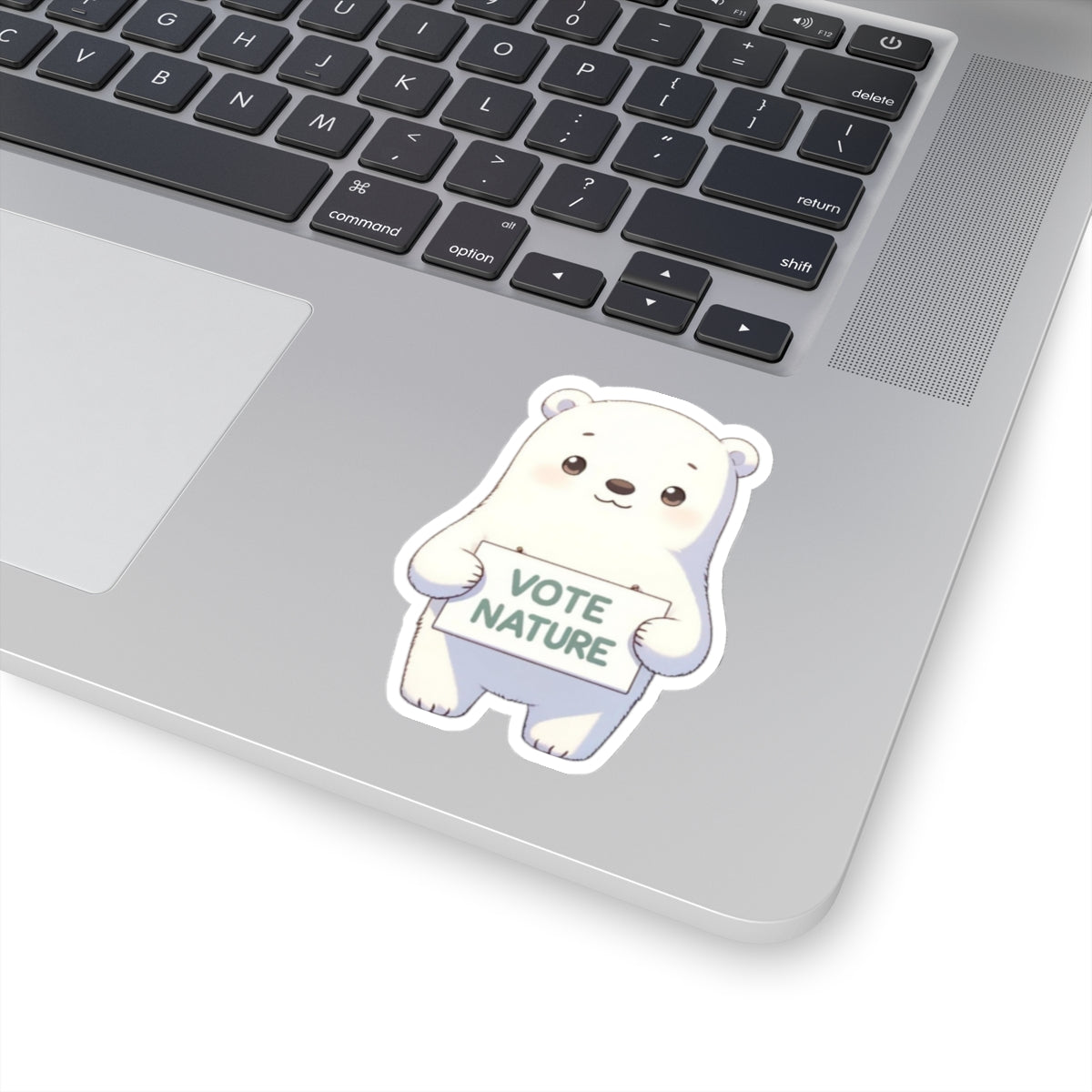 Inspirational Cute Polar Bear Statement vinyl Sticker: Vote Nature! for laptop, kindle, phone, ipad, instrument case, notebook, mood board