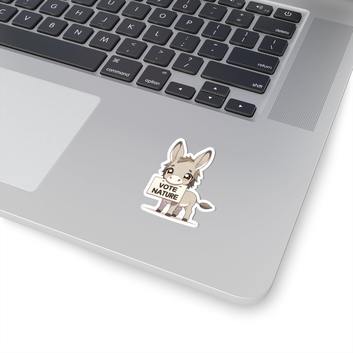 Inspirational Cute Donkey Statement vinyl Sticker: Vote Nature! for laptop, kindle, phone, ipad, instrument case, notebook, mood board