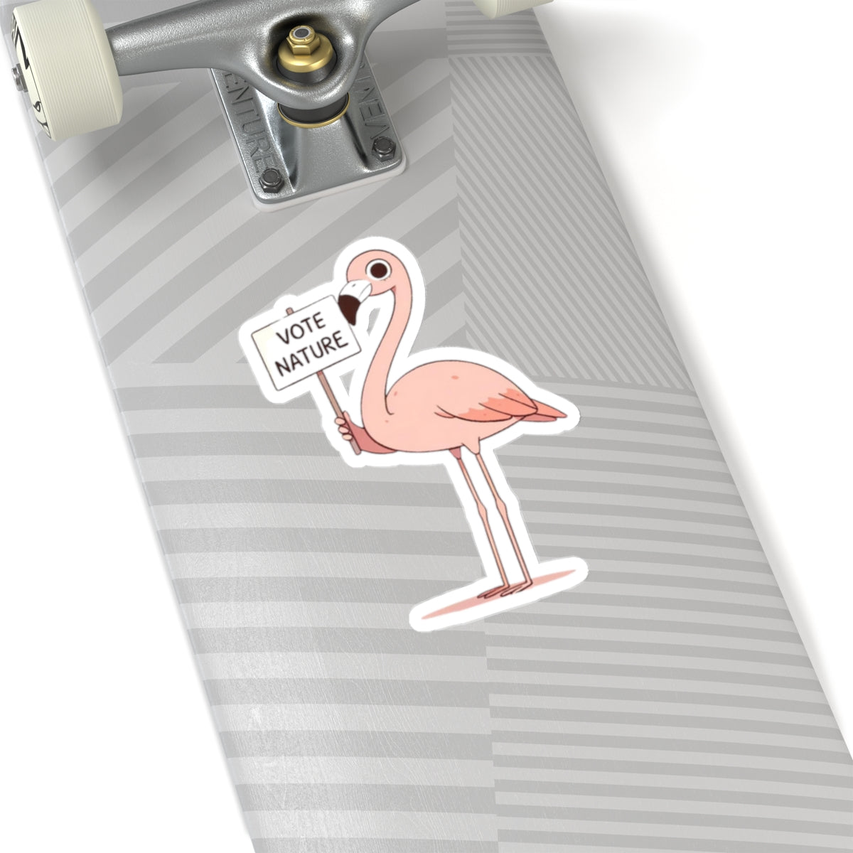 Inspirational Cute Flamingo Statement vinyl Sticker: Vote Nature! for laptop, kindle, phone, ipad, instrument case, notebook, mood board