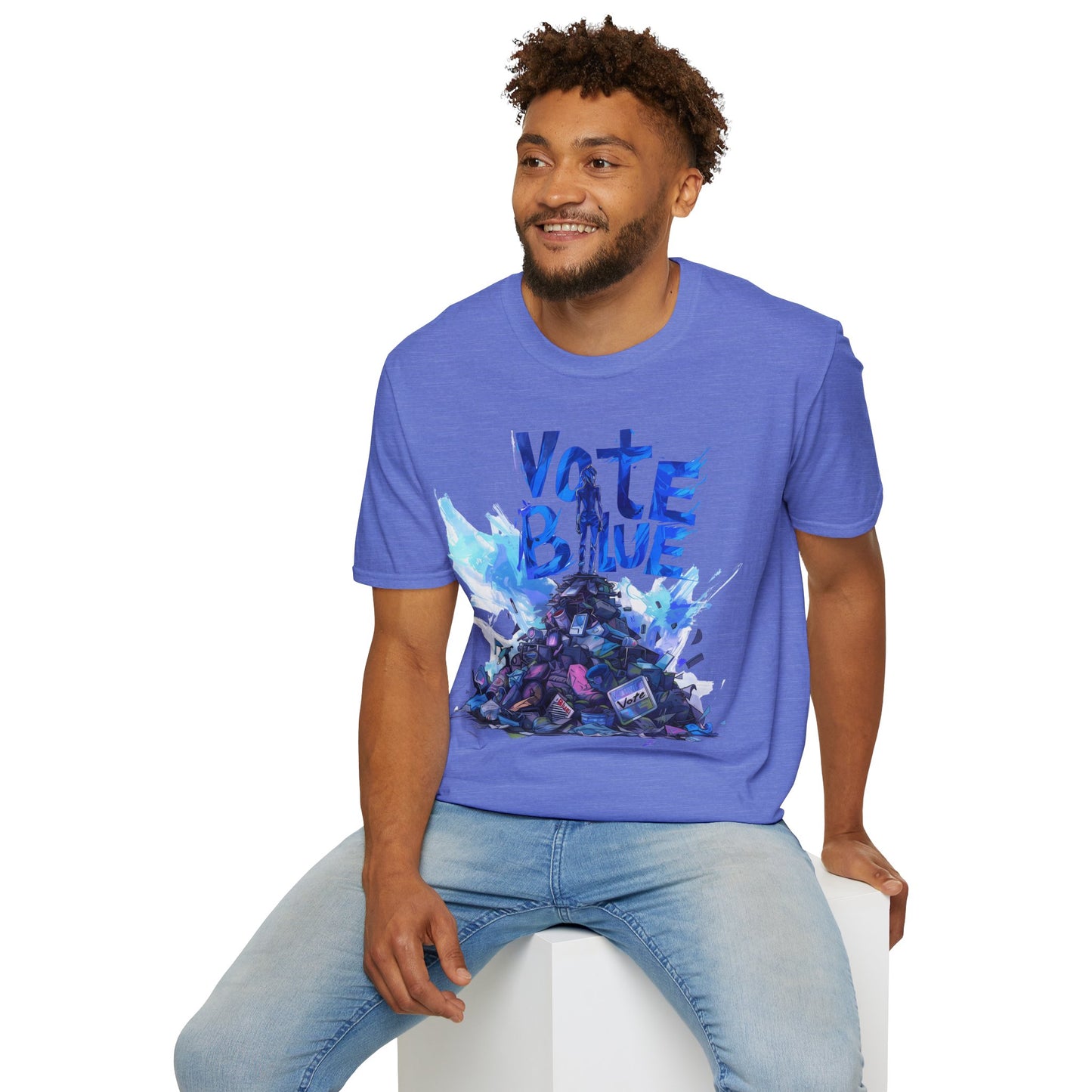 Vote Blue t-shirt Political tee Cyberpunk Protest Activism tshirt Leftist Liberal shirt Election Democrat t shirt