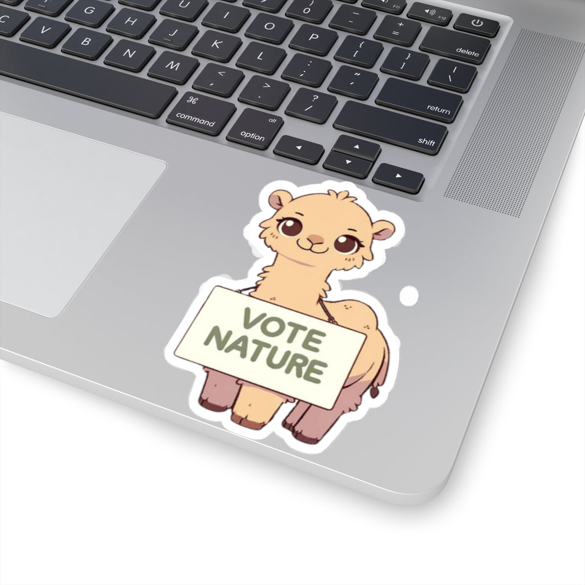 Inspirational Cute Camel Statement vinyl Sticker: Vote Nature! for laptop, kindle, phone, ipad, instrument case, notebook, mood board