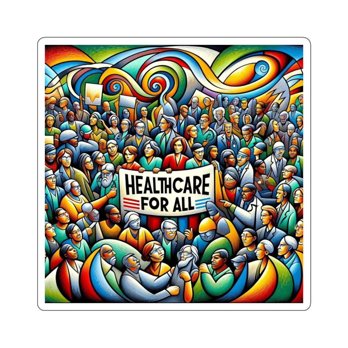 Inspire and Show You Care Sticker: Healthcare for All