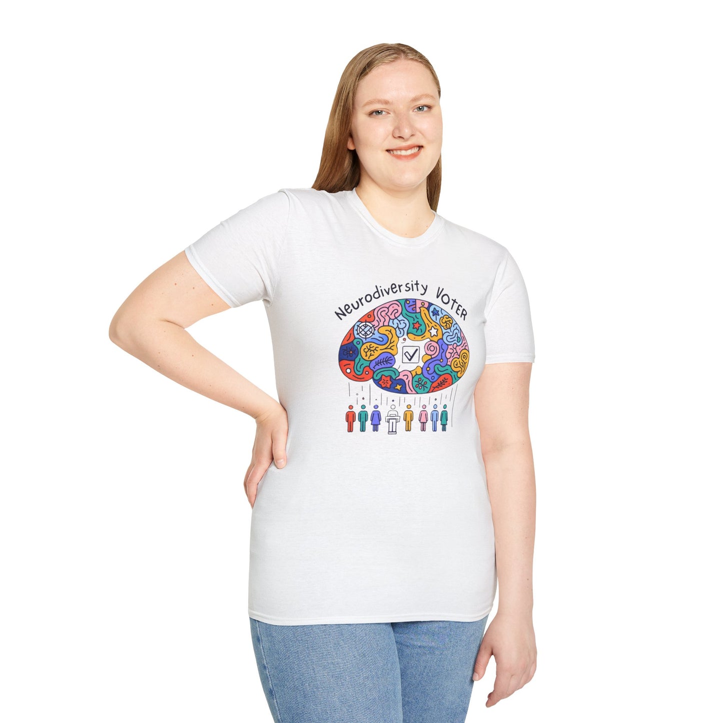 Neurodiversity Voter! Inspiring Statement Soft Style t-shirt |unisex| Whimsical Community, Show You Care! Activism!