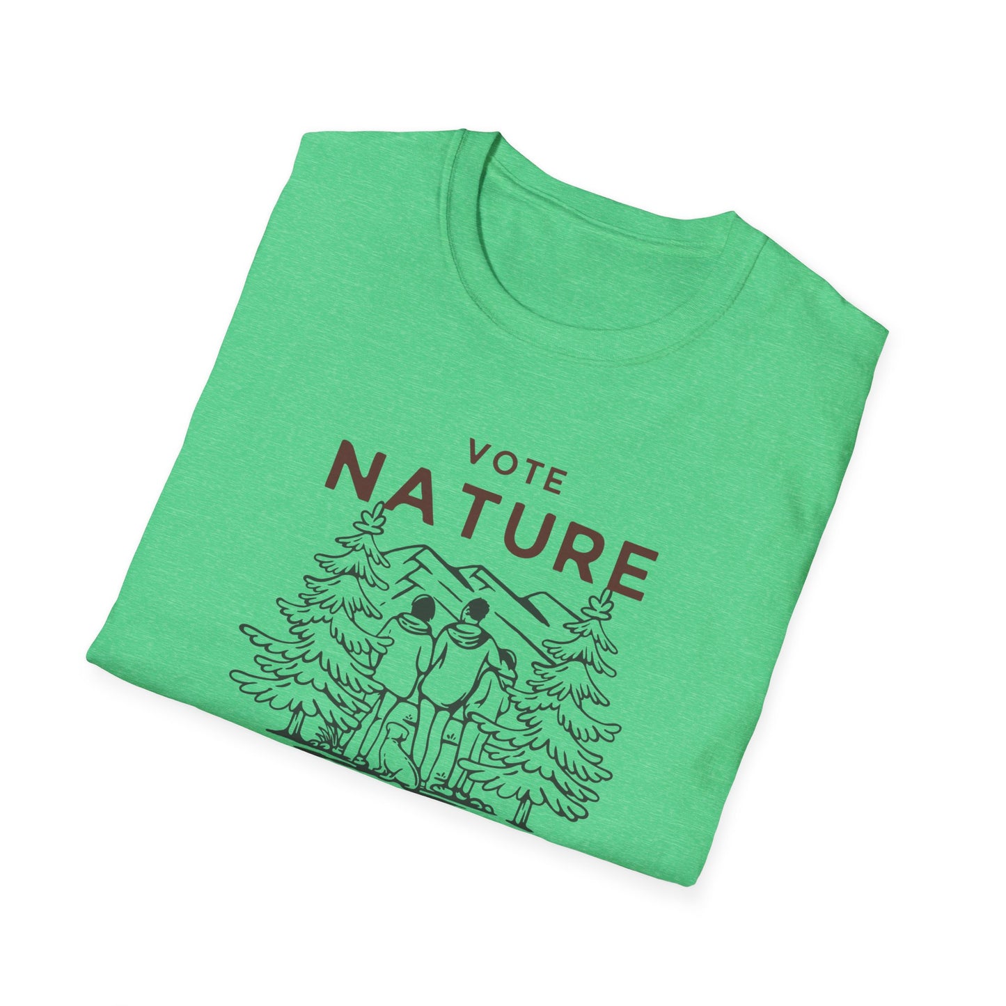 Inpirational Statement Soft-Syle Cotton t-shirt: Vote Nature, Save the Environment! Show you Care!