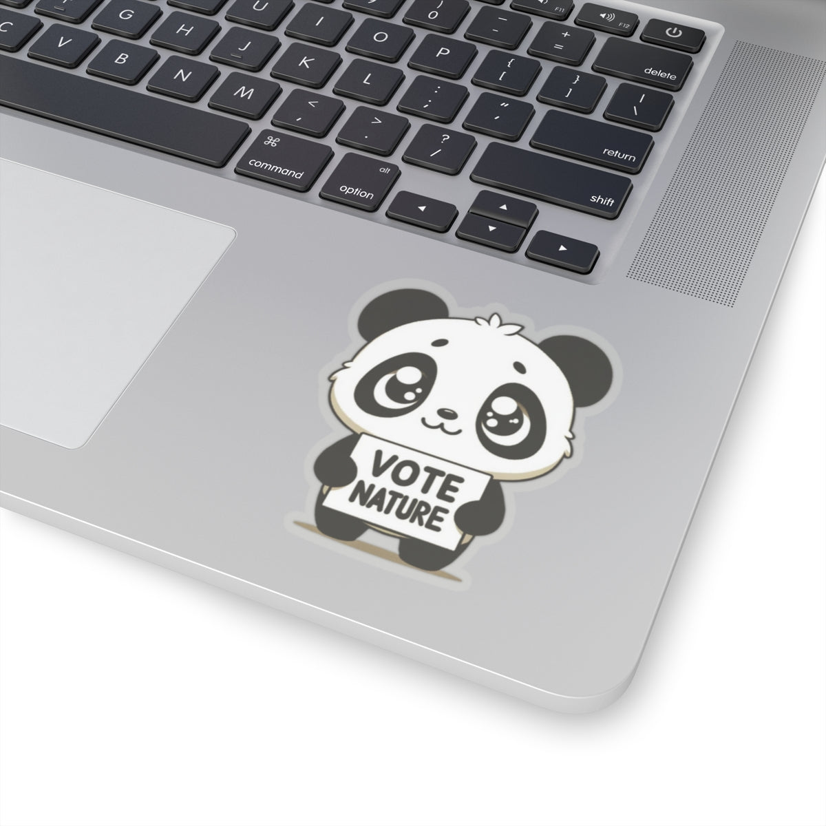 Inspirational Cute Panda Statement vinyl Sticker: Vote Nature! for laptop, kindle, phone, ipad, instrument case, notebook, mood board, wall