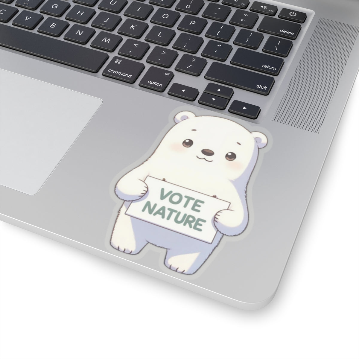 Inspirational Cute Polar Bear Statement vinyl Sticker: Vote Nature! for laptop, kindle, phone, ipad, instrument case, notebook, mood board