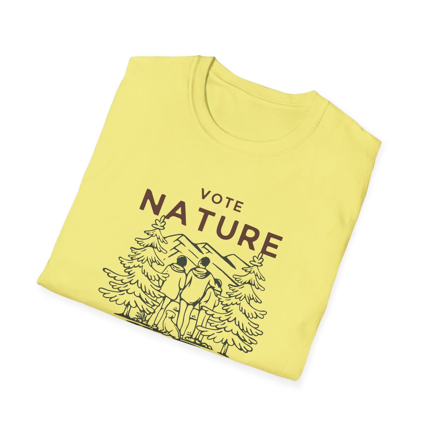 Inpirational Statement Soft-Syle Cotton t-shirt: Vote Nature, Save the Environment! Show you Care!