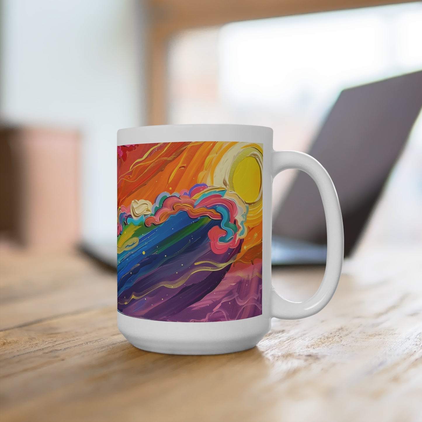 Pride Colorful Sun Mug (15oz) | Live With Pride!