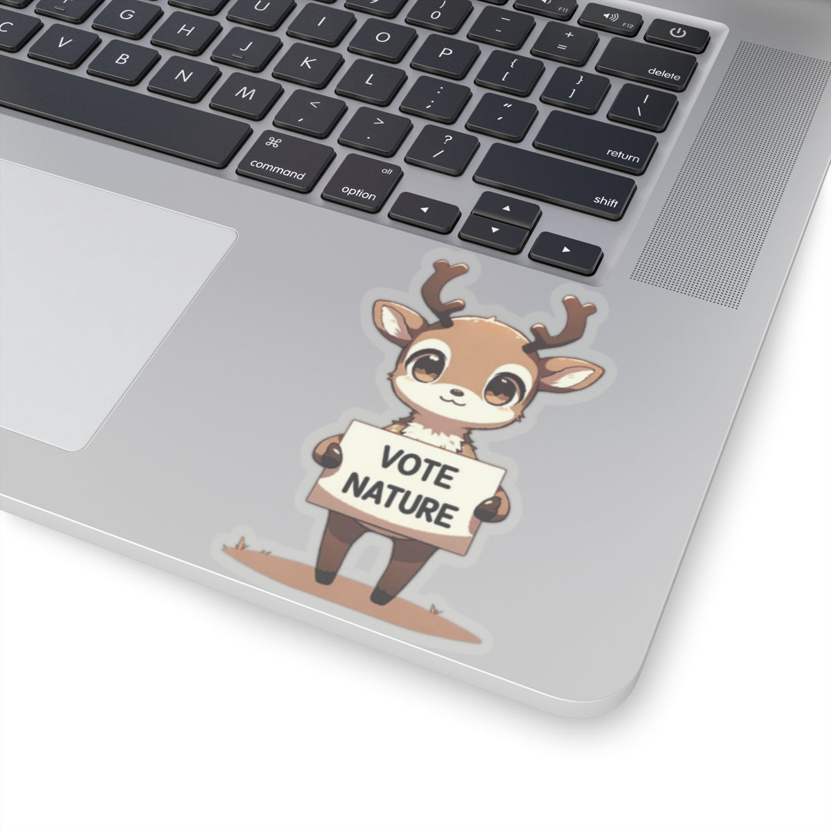 Inspirational Cute Raindeer Statement vinyl Sticker: Vote Nature! for laptop, kindle, phone, ipad, instrument case, notebook, mood board