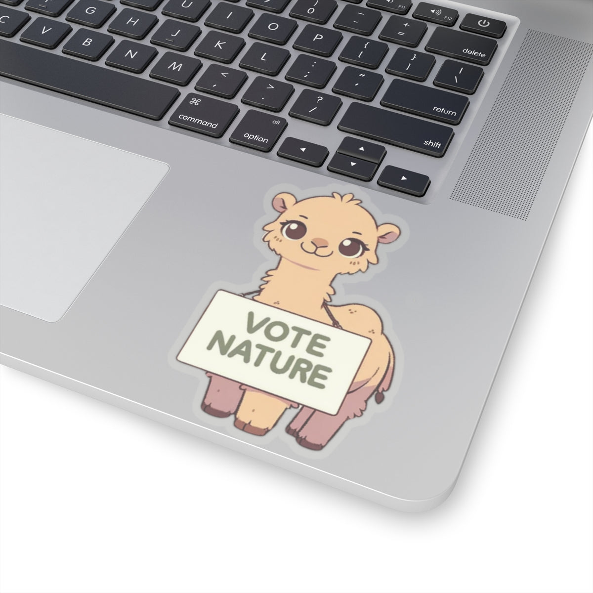 Inspirational Cute Camel Statement vinyl Sticker: Vote Nature! for laptop, kindle, phone, ipad, instrument case, notebook, mood board