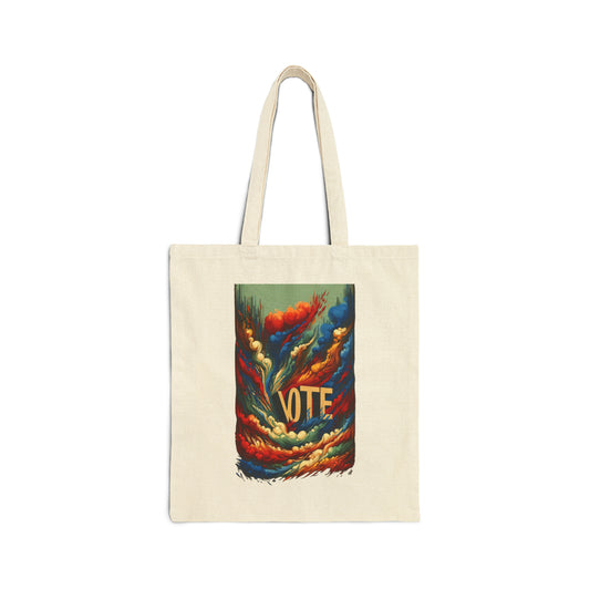 Inspire with a Bold Statement Cotton Canvas Tote Bag: Vote!  carry a laptop, kindle, phone, notebook, goodies to work/coffee shop