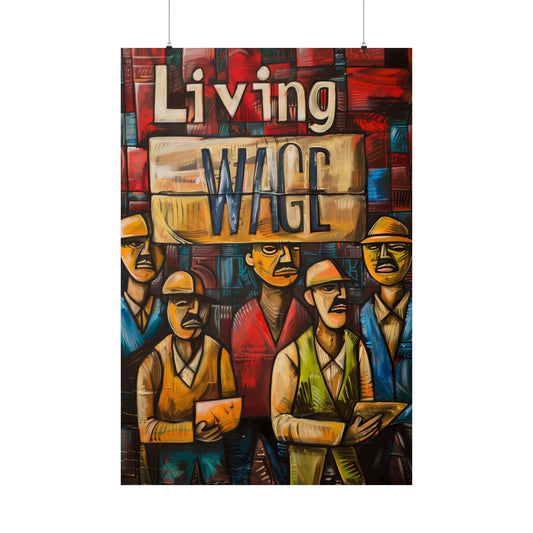 Living Wage Matte Poster Labor Rights Political Wall Art for Home Office or Dorm Decor | Fine art with a purpose!