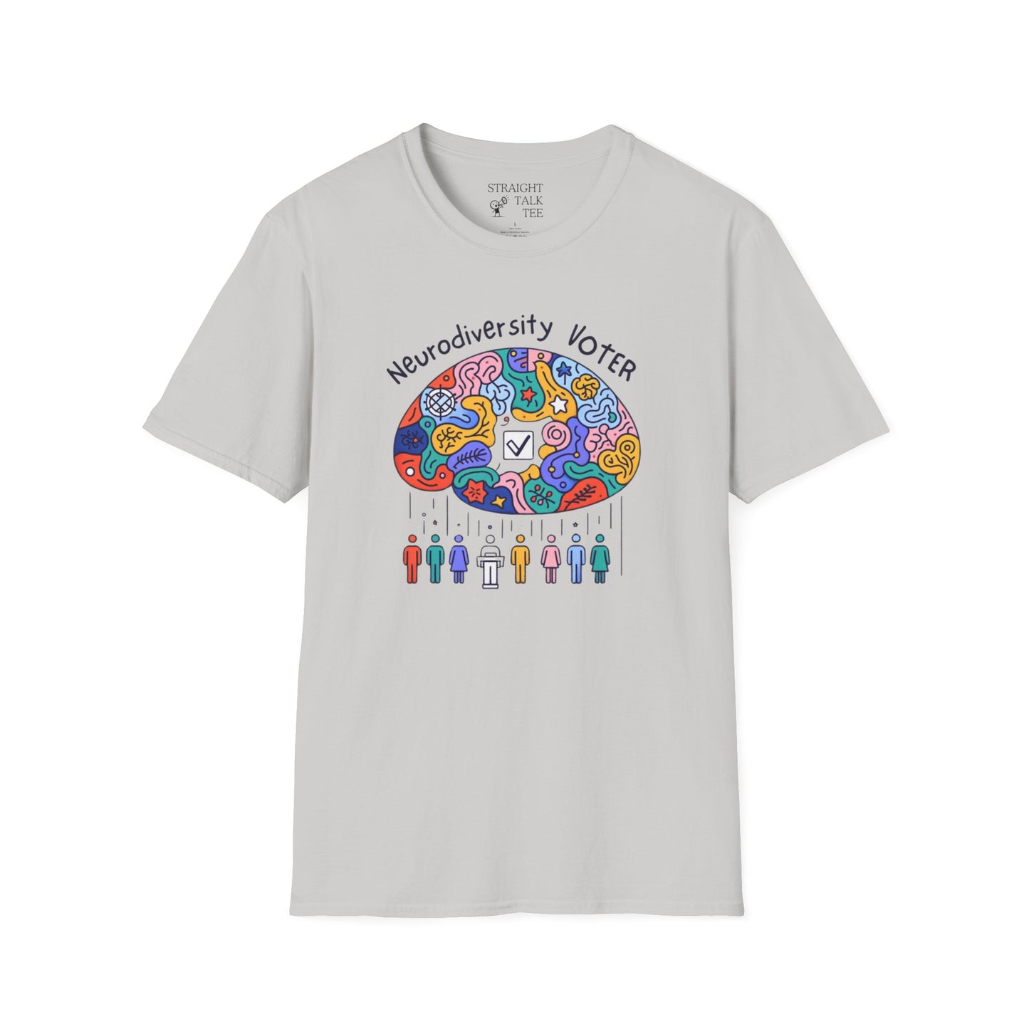 Neurodiversity Voter! Inspiring Statement Soft Style t-shirt |unisex| Whimsical Community, Show You Care! Activism!