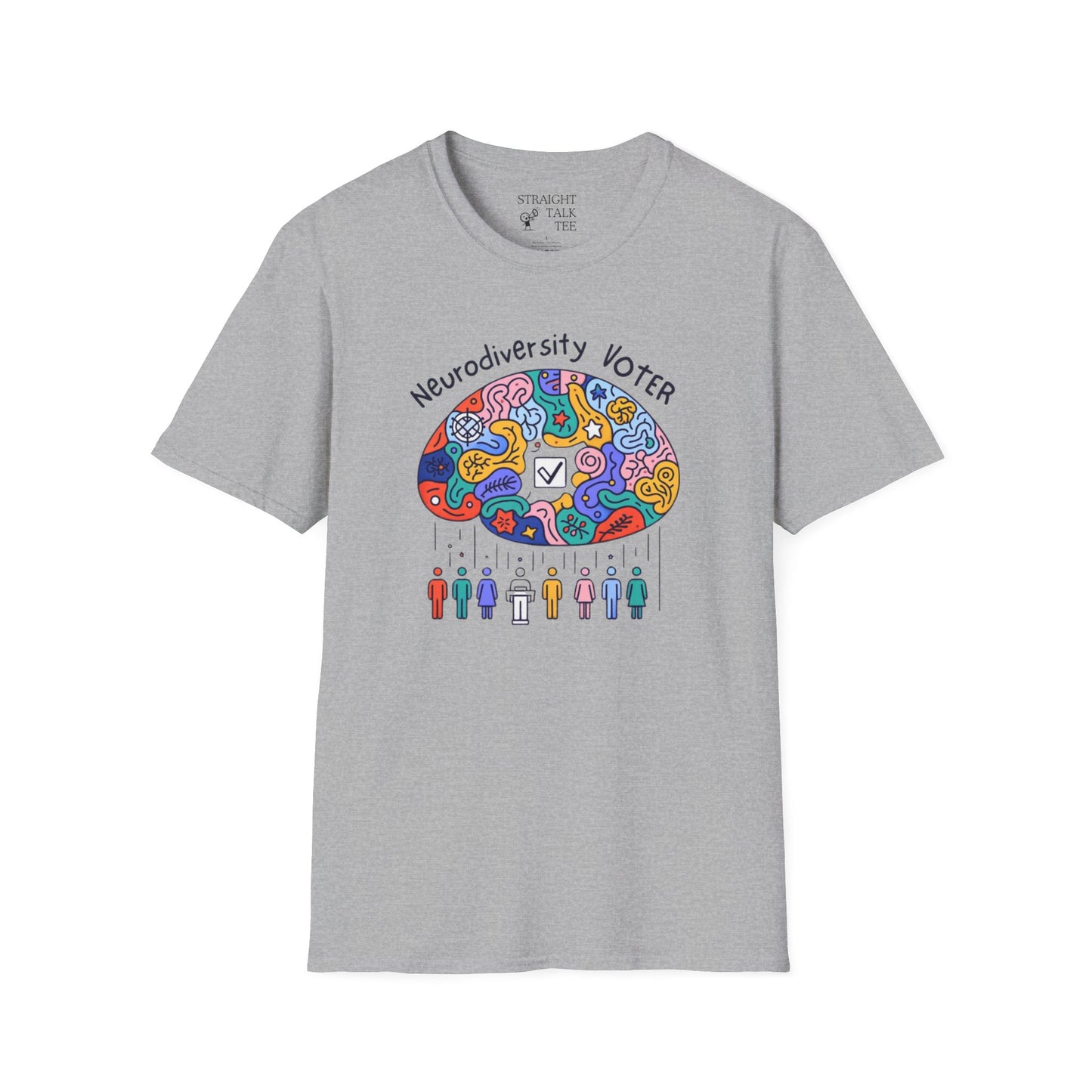 Neurodiversity Voter! Inspiring Statement Soft Style t-shirt |unisex| Whimsical Community, Show You Care! Activism!