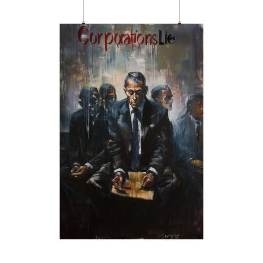 Corporations Lie Matte Poster Political Wall Art for Home Office or Dorm Decor | Fine Art with a Purpose!