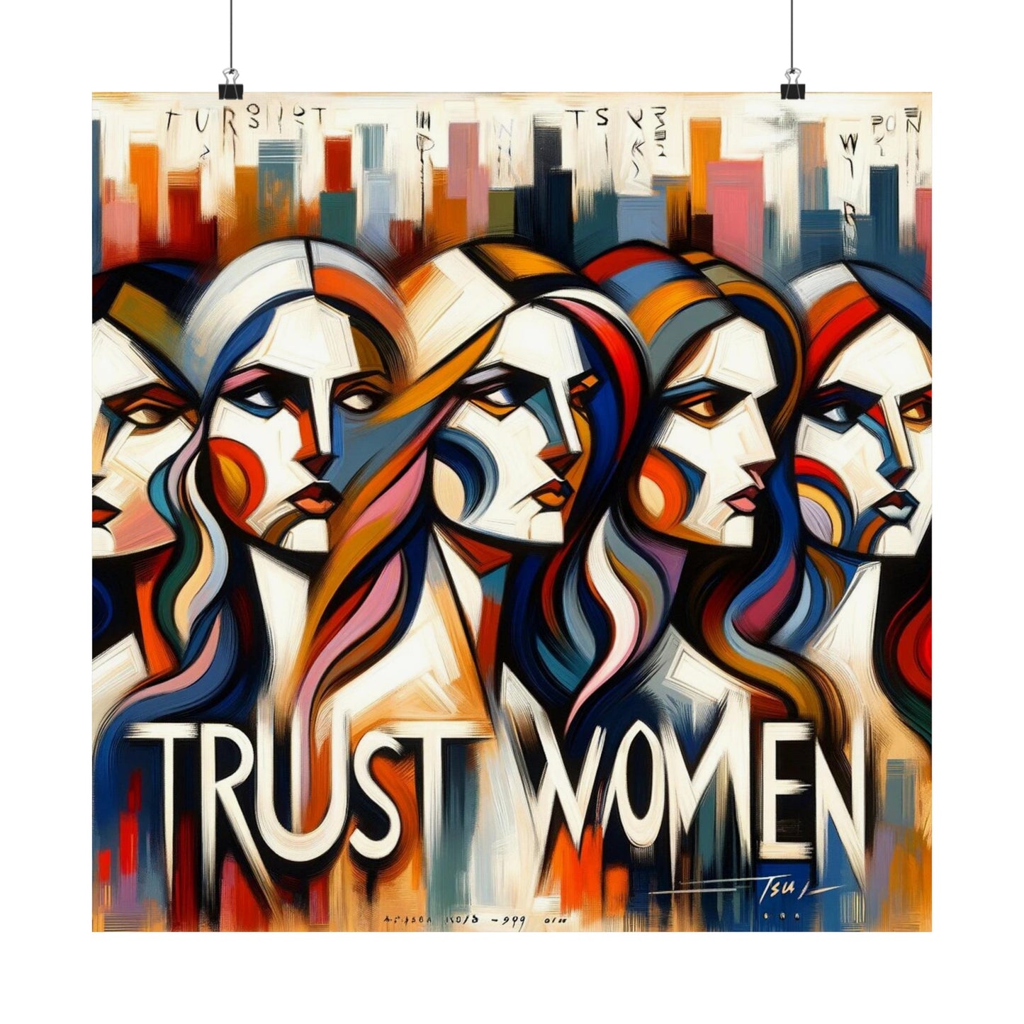 Bold Uncompromising Statement Matte Poster: Trust Women | Modern Art Expressionism Activism Show You Care! Protest