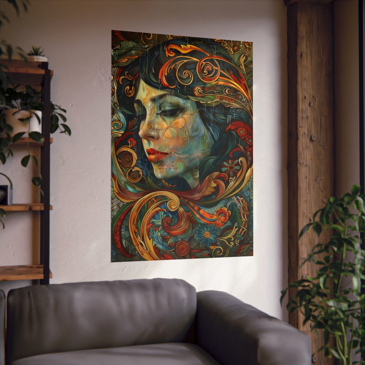 Stunning Art Nouveau Woman Wall Art Poster for Home Office or Dorm Decor