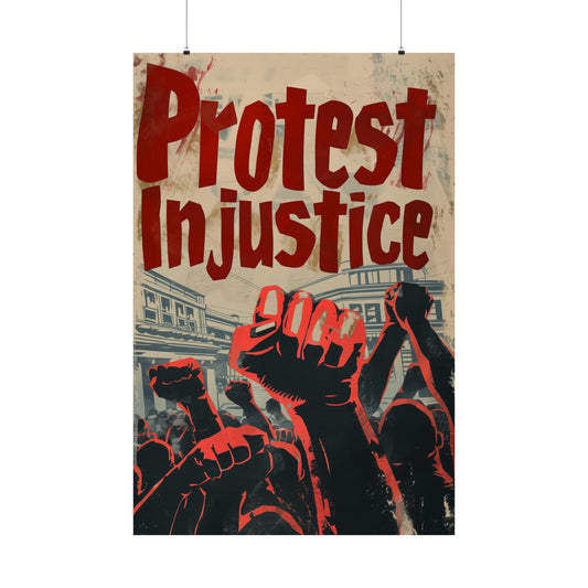 Protest Injustice Matte Poster Activist Political Wall Art for Home Office or Dorm Decor