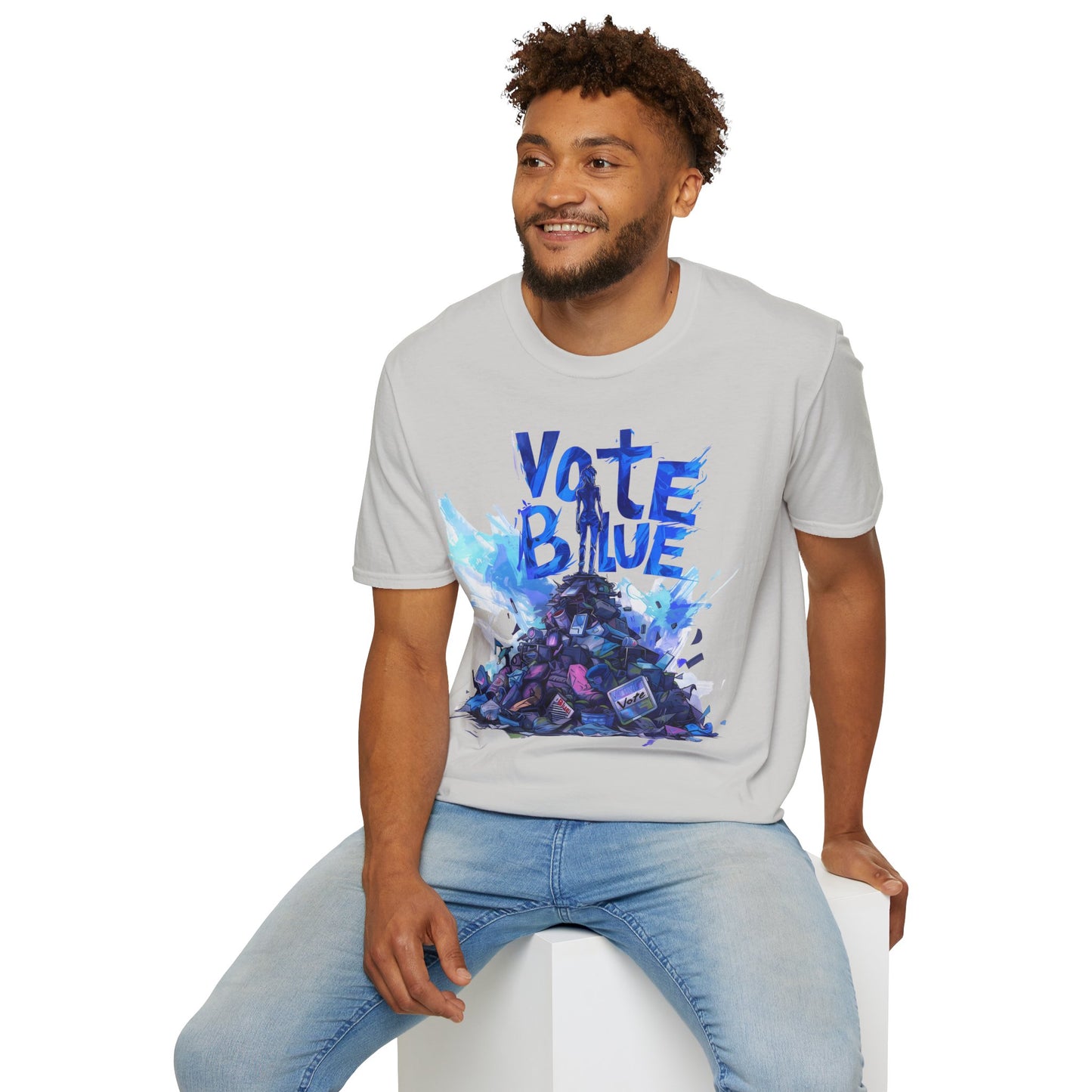 Vote Blue t-shirt Political tee Cyberpunk Protest Activism tshirt Leftist Liberal shirt Election Democrat t shirt