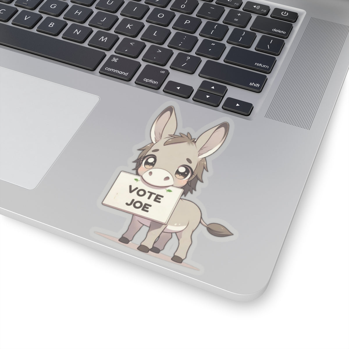 Cute Donkey Statement vinyl Sticker: Vote Joe! for laptop, kindle, phone, ipad, instrument case, notebook, mood board, or wall