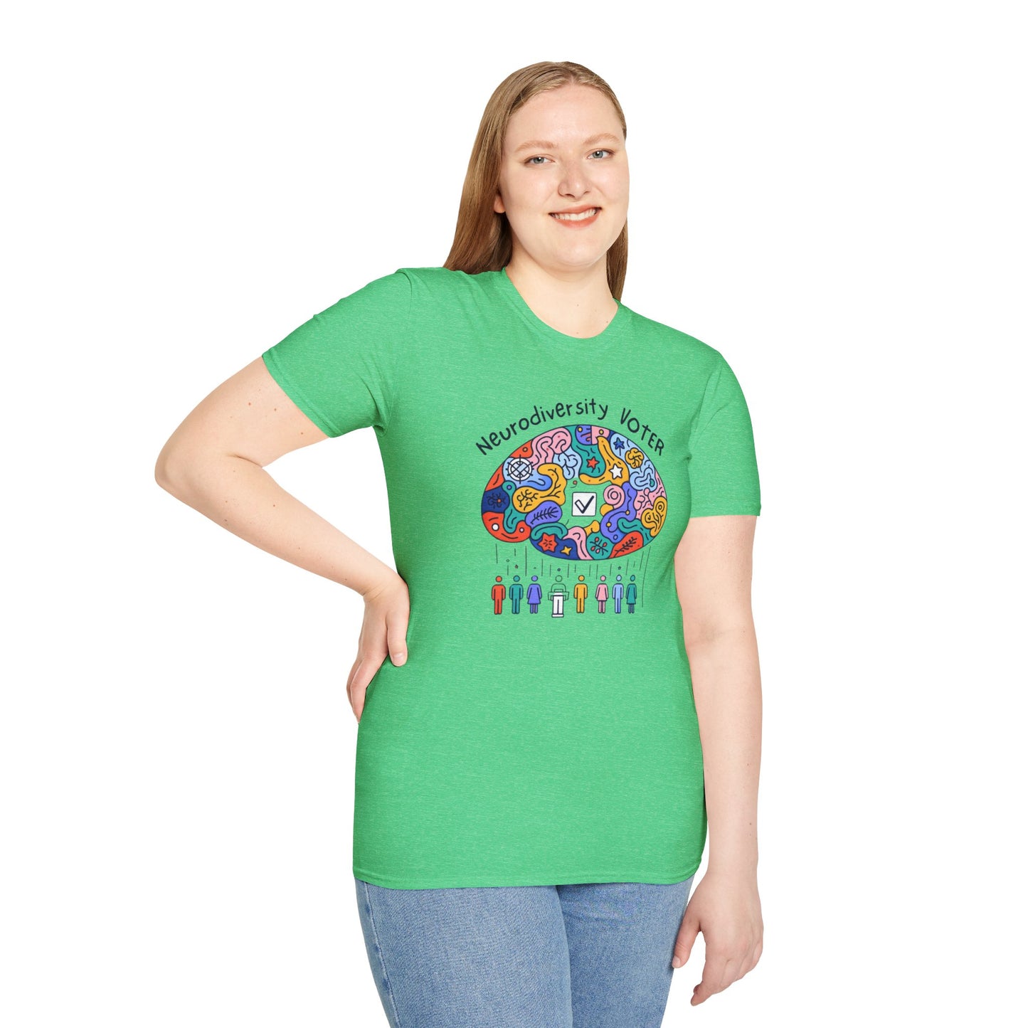 Neurodiversity Voter! Inspiring Statement Soft Style t-shirt |unisex| Whimsical Community, Show You Care! Activism!