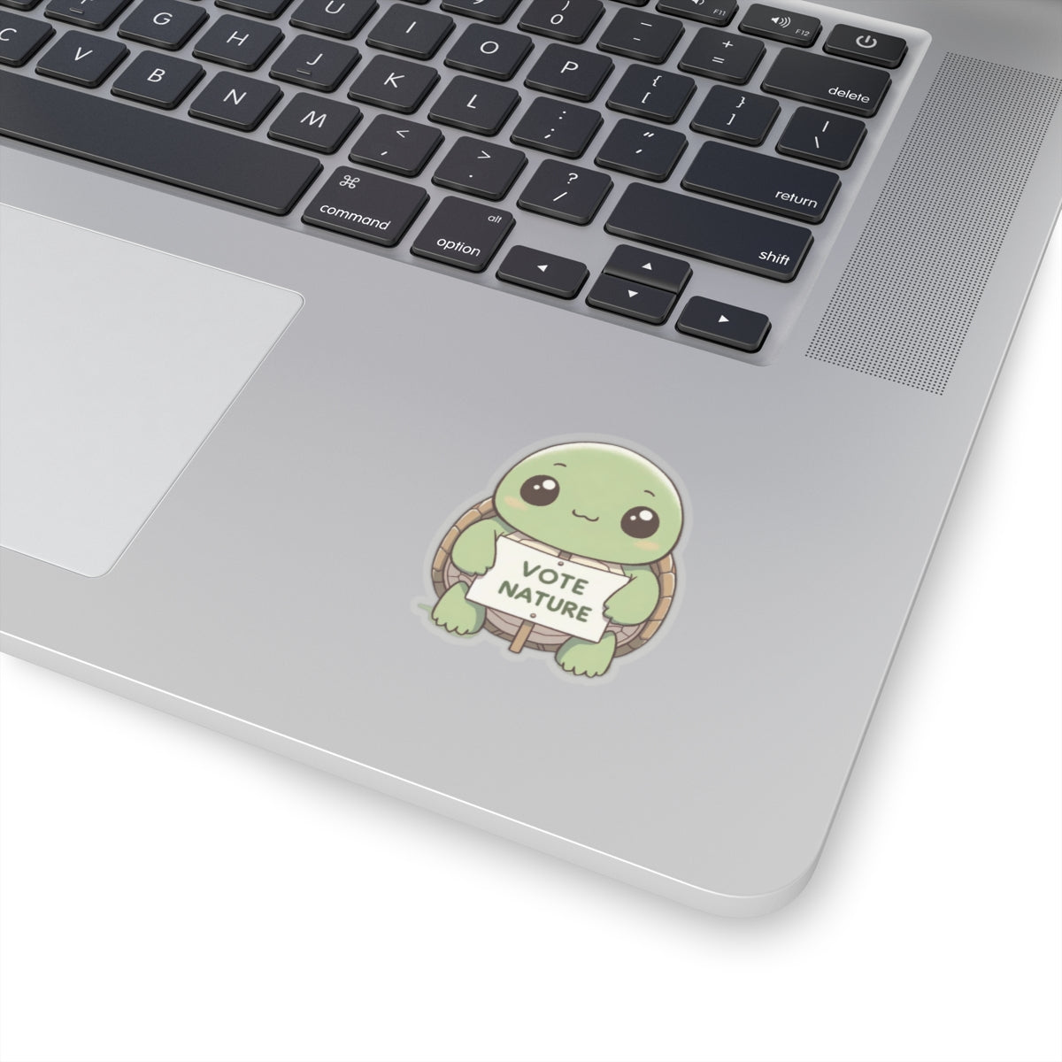 Inspirational Cute Turtle Statement vinyl Sticker: Vote Nature! for laptop, kindle, phone, ipad, instrument case, notebook, mood board