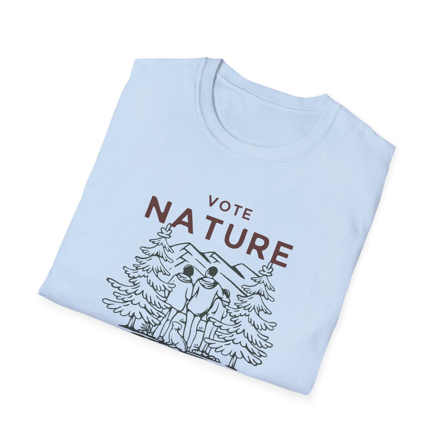 Inpirational Statement Soft-Syle Cotton t-shirt: Vote Nature, Save the Environment! Show you Care!