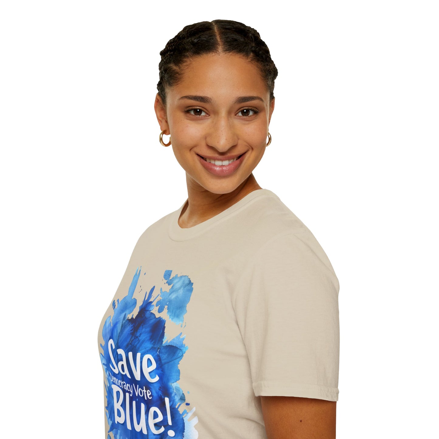 Save Democracy Vote Blue! Statement Soft-Style t-shirt |unisex| Political Shirt Show you Care! Activism, Inspire Others and Speak Your Mind