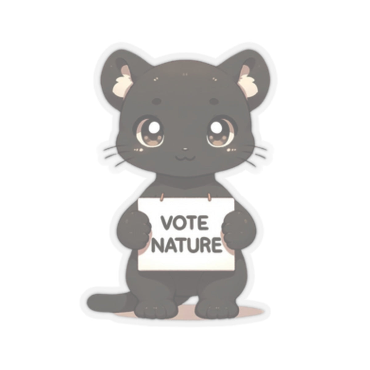 Inspirational Cute Panther Statement vinyl Sticker: Vote Nature! for laptop, kindle, phone, ipad, instrument case, notebook, mood board