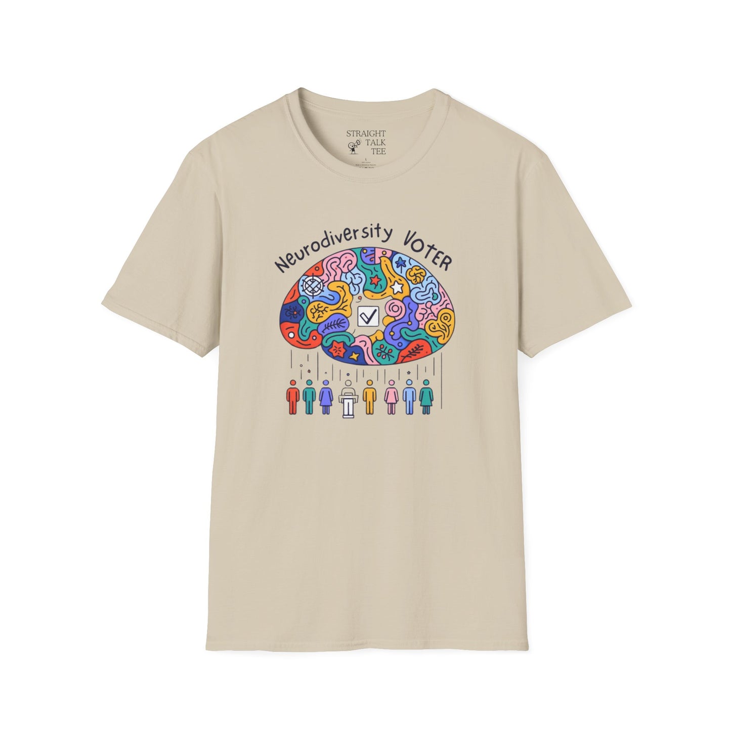 Neurodiversity Voter! Inspiring Statement Soft Style t-shirt |unisex| Whimsical Community, Show You Care! Activism!