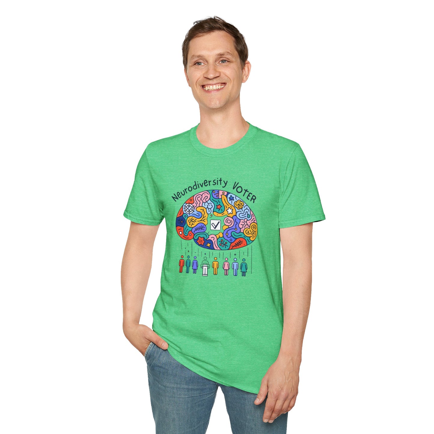 Neurodiversity Voter! Inspiring Statement Soft Style t-shirt |unisex| Whimsical Community, Show You Care! Activism!