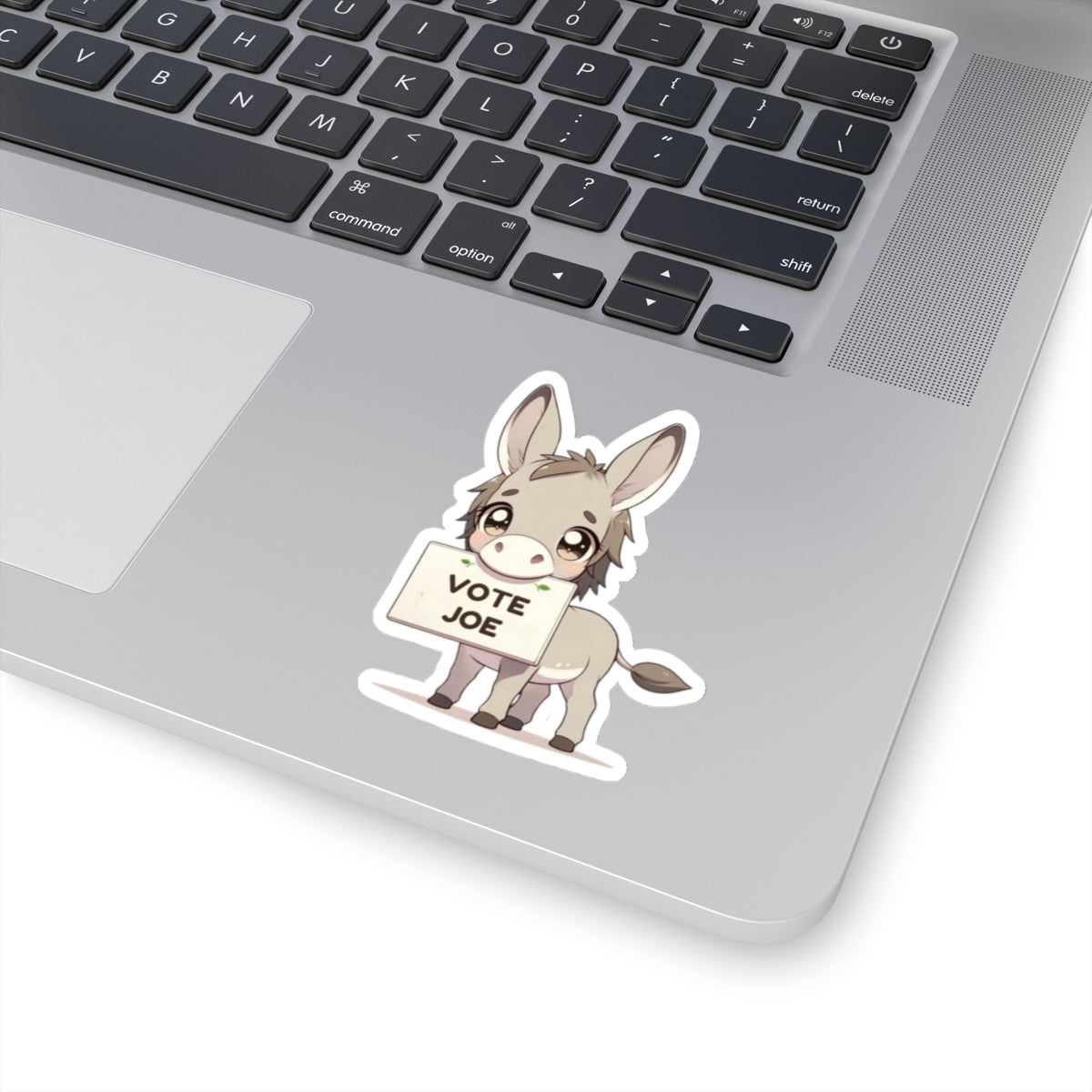 Cute Donkey Statement vinyl Sticker: Vote Joe! for laptop, kindle, phone, ipad, instrument case, notebook, mood board, or wall