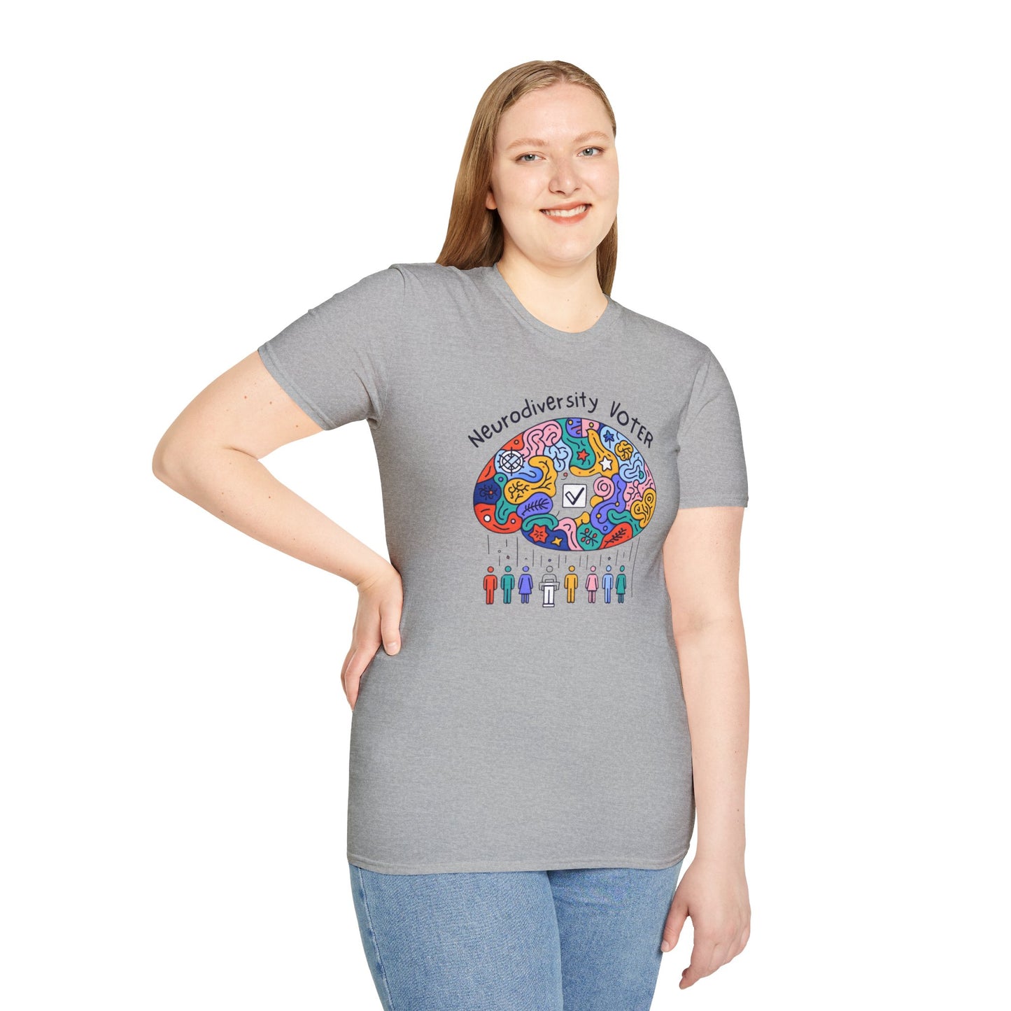 Neurodiversity Voter! Inspiring Statement Soft Style t-shirt |unisex| Whimsical Community, Show You Care! Activism!