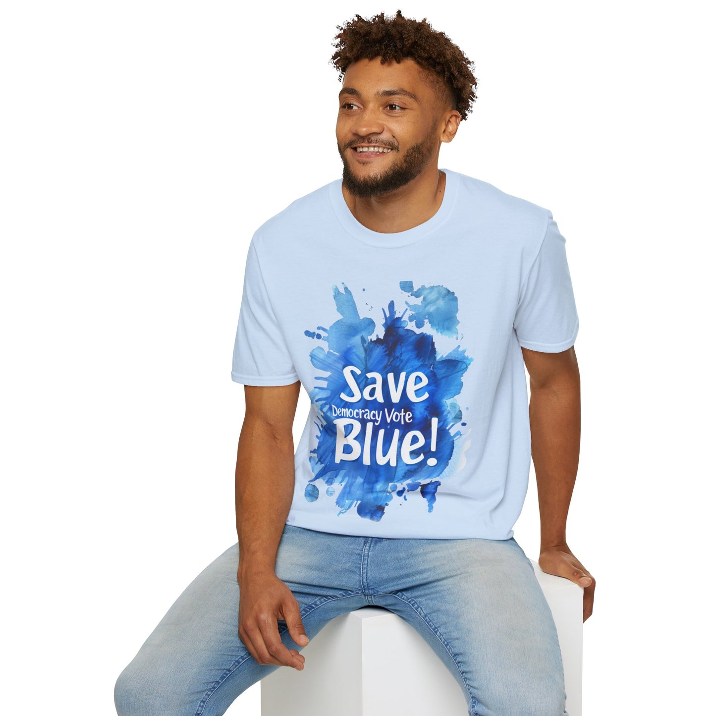 Save Democracy Vote Blue! Statement Soft-Style t-shirt |unisex| Political Shirt Show you Care! Activism, Inspire Others and Speak Your Mind