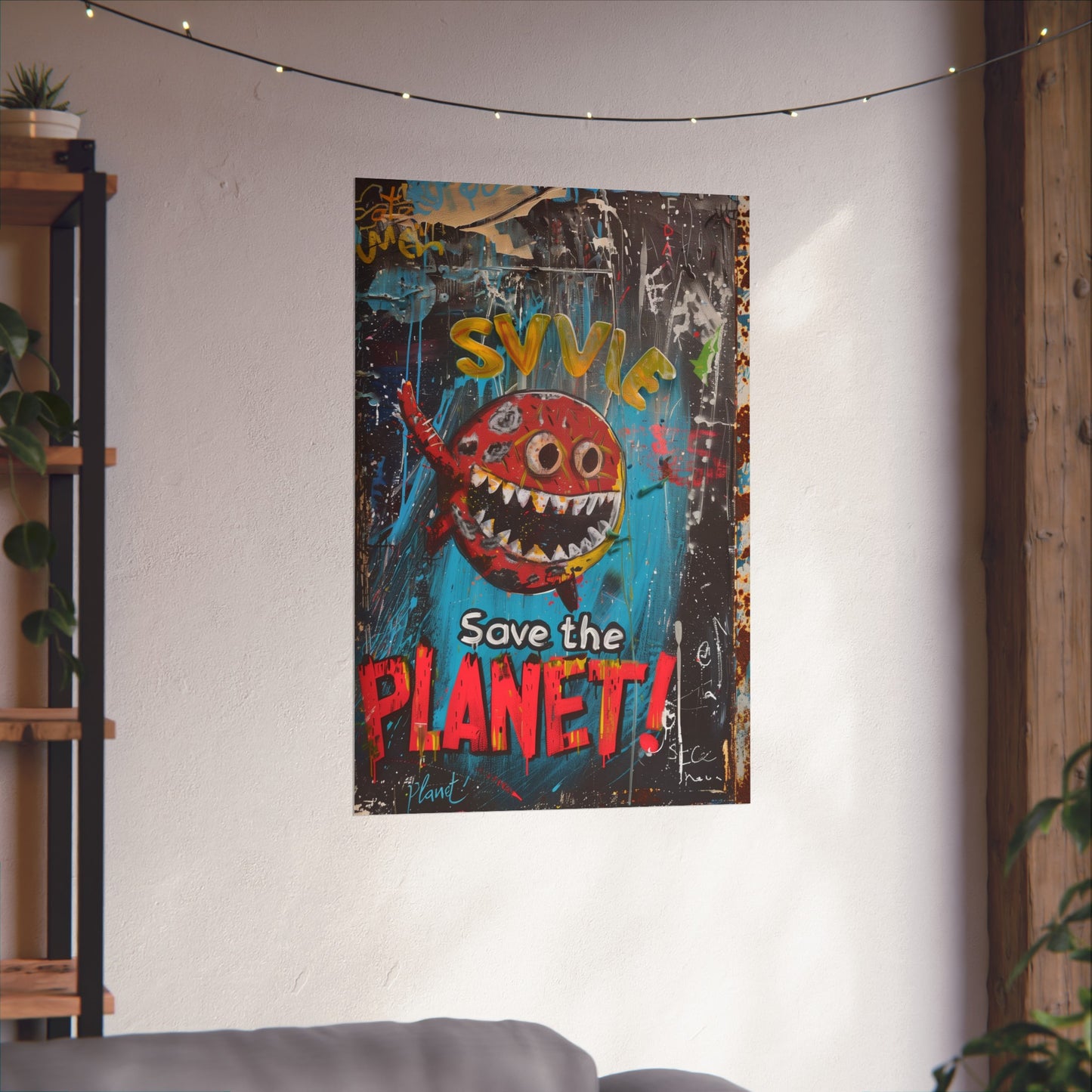Save the Planet Matte Poster Activist Political Poster for Home Office or Dorm Decor | Expressionist Rage with a Purpose