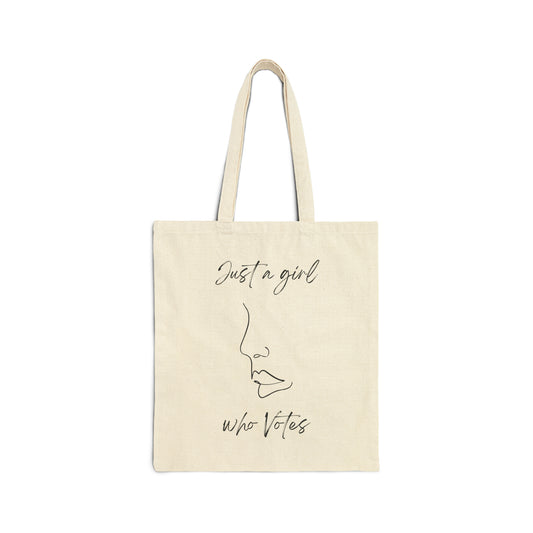 Just A Girl Who Votes v2 (Cotton Canvas Tote Bag)