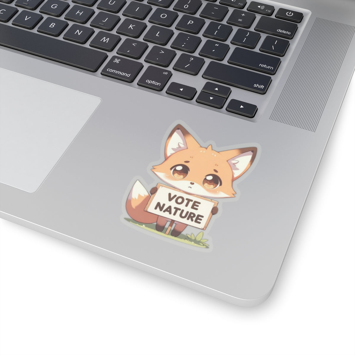 Inspirational Cute Fox Statement vinyl Sticker: Vote Nature! for laptop, kindle, phone, ipad, instrument case, notebook, mood board, or wall