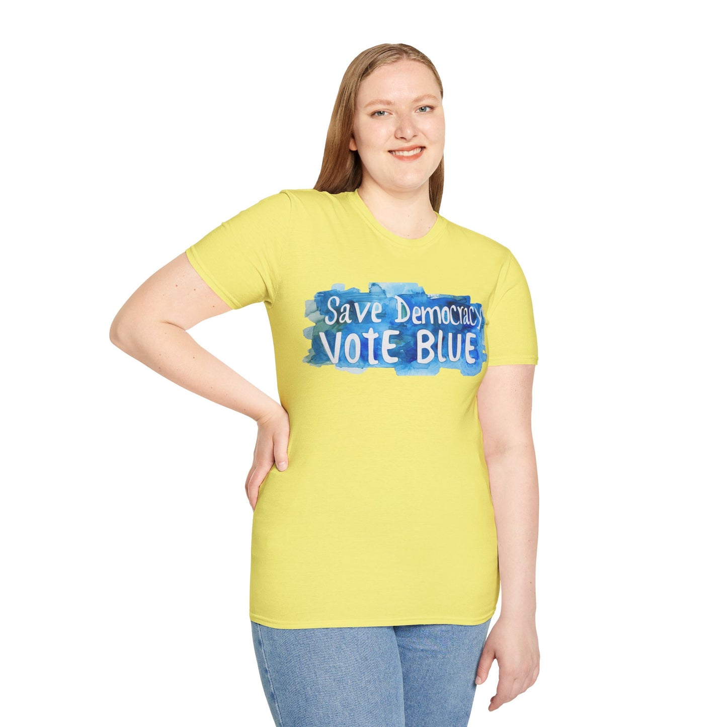 Save Democracy Vote Blue! Statement Soft-Style t-shirt |unisex| Political Shirt Show you Care! Activism, Inspire Others and Speak Your Mind