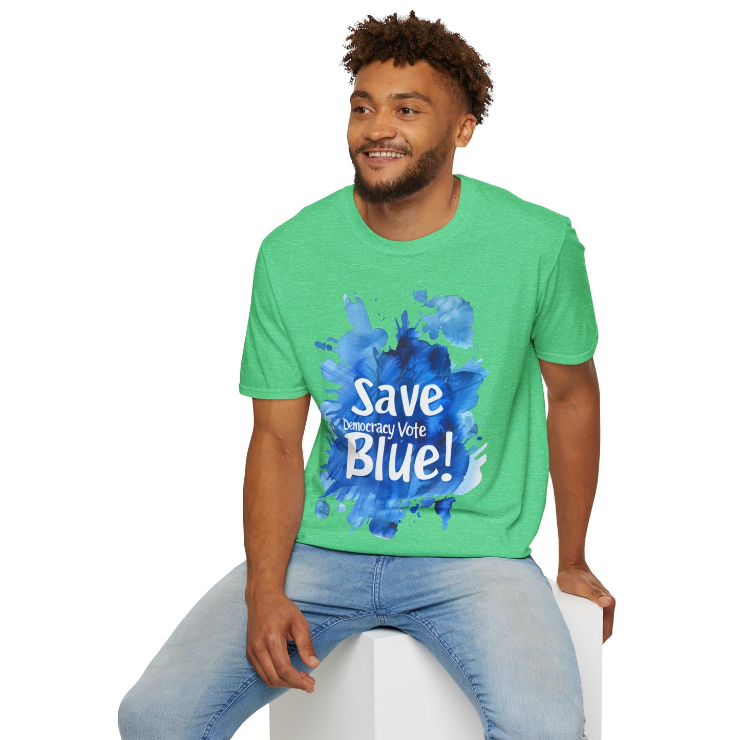 Save Democracy Vote Blue! Statement Soft-Style t-shirt |unisex| Political Shirt Show you Care! Activism, Inspire Others and Speak Your Mind