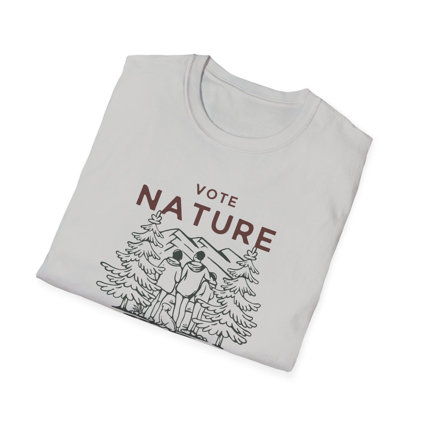 Inpirational Statement Soft-Syle Cotton t-shirt: Vote Nature, Save the Environment! Show you Care!