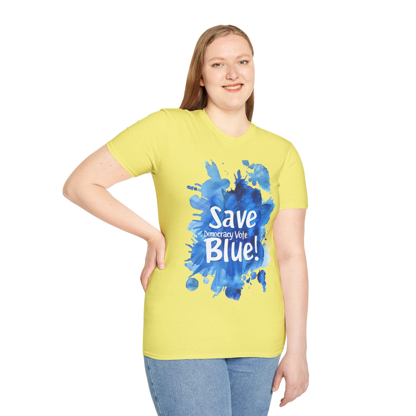 Save Democracy Vote Blue! Statement Soft-Style t-shirt |unisex| Political Shirt Show you Care! Activism, Inspire Others and Speak Your Mind