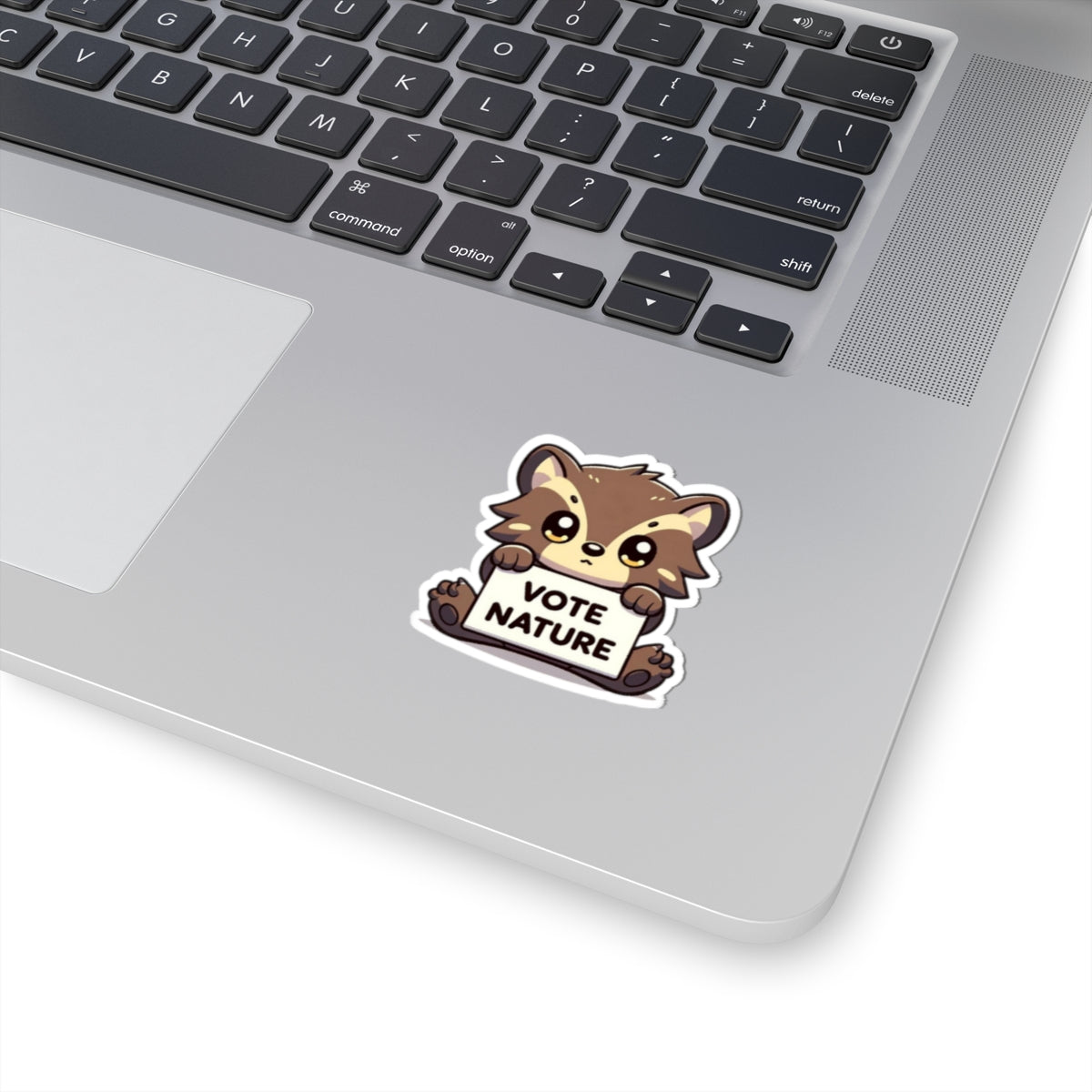 Inspirational Cute Wolverine Statement vinyl Sticker: Vote Nature! for laptop, kindle, phone, ipad, instrument case, notebook, mood board