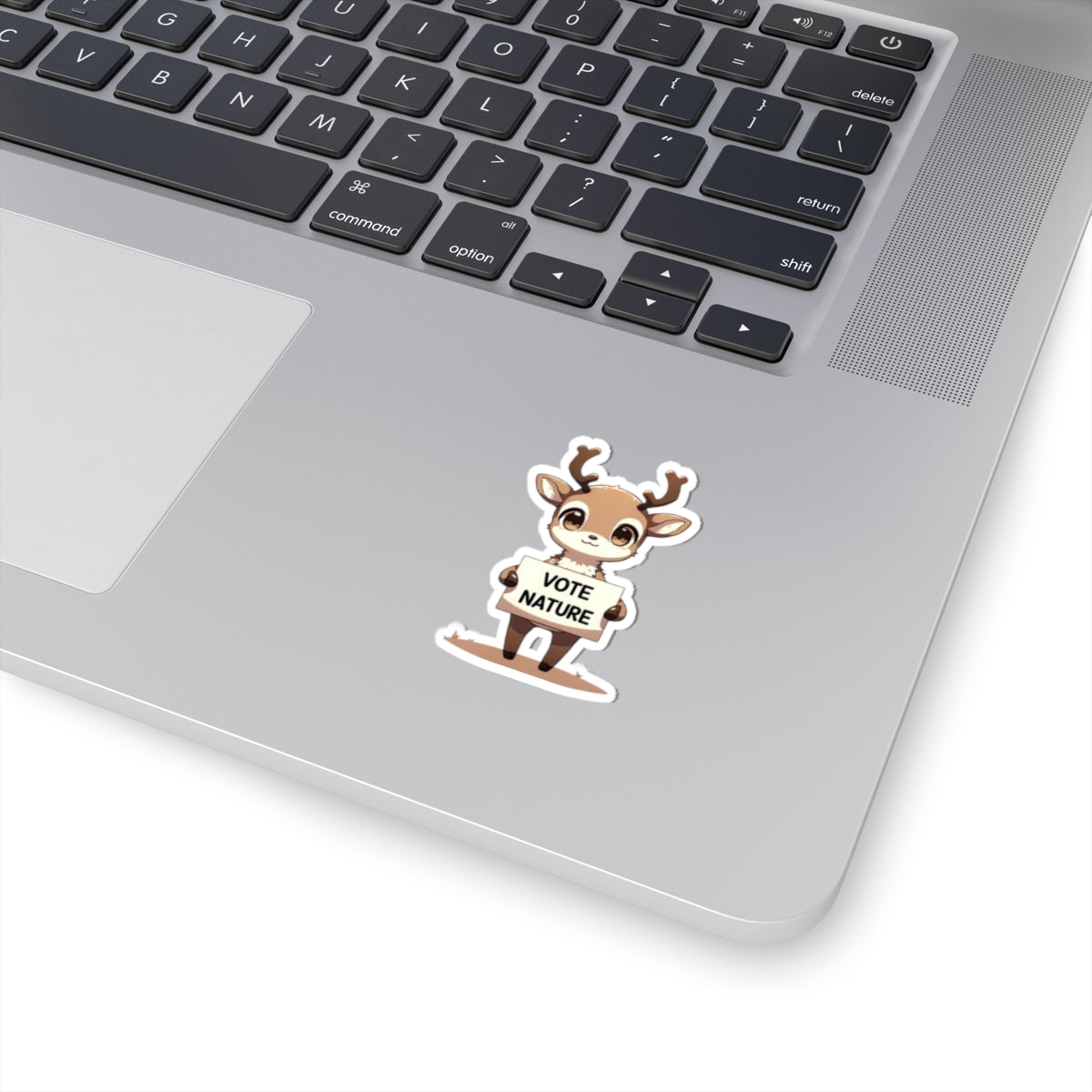 Inspirational Cute Raindeer Statement vinyl Sticker: Vote Nature! for laptop, kindle, phone, ipad, instrument case, notebook, mood board