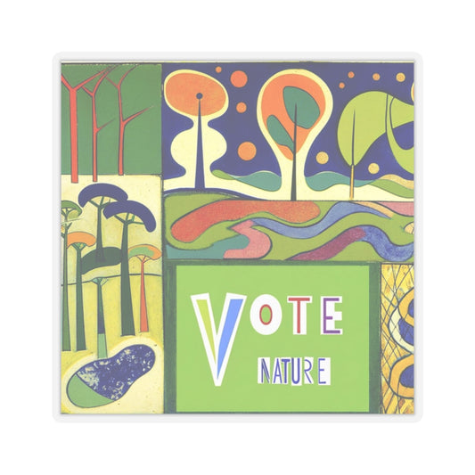 Inspirational Caring Statement vinyl Sticker: Vote Nature! for laptop, kindle, phone, ipad, instrument case, notebook, mood board, or wall