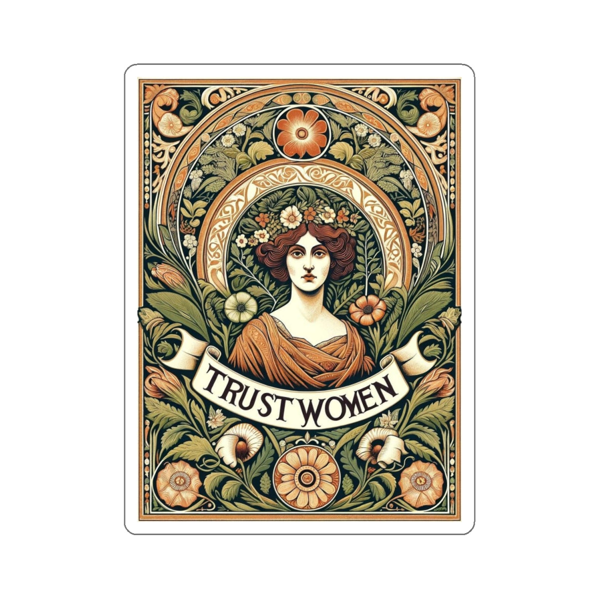 Inspirational Statement vinyl Sticker/Decal: Trust Women! for laptop, kindle, phone, ipad, instrument case, notebook, mood board, or wall